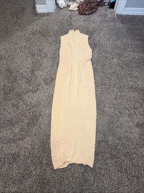 JLUXLABEL Cream Sleeveless High-Neck Maxi Dress